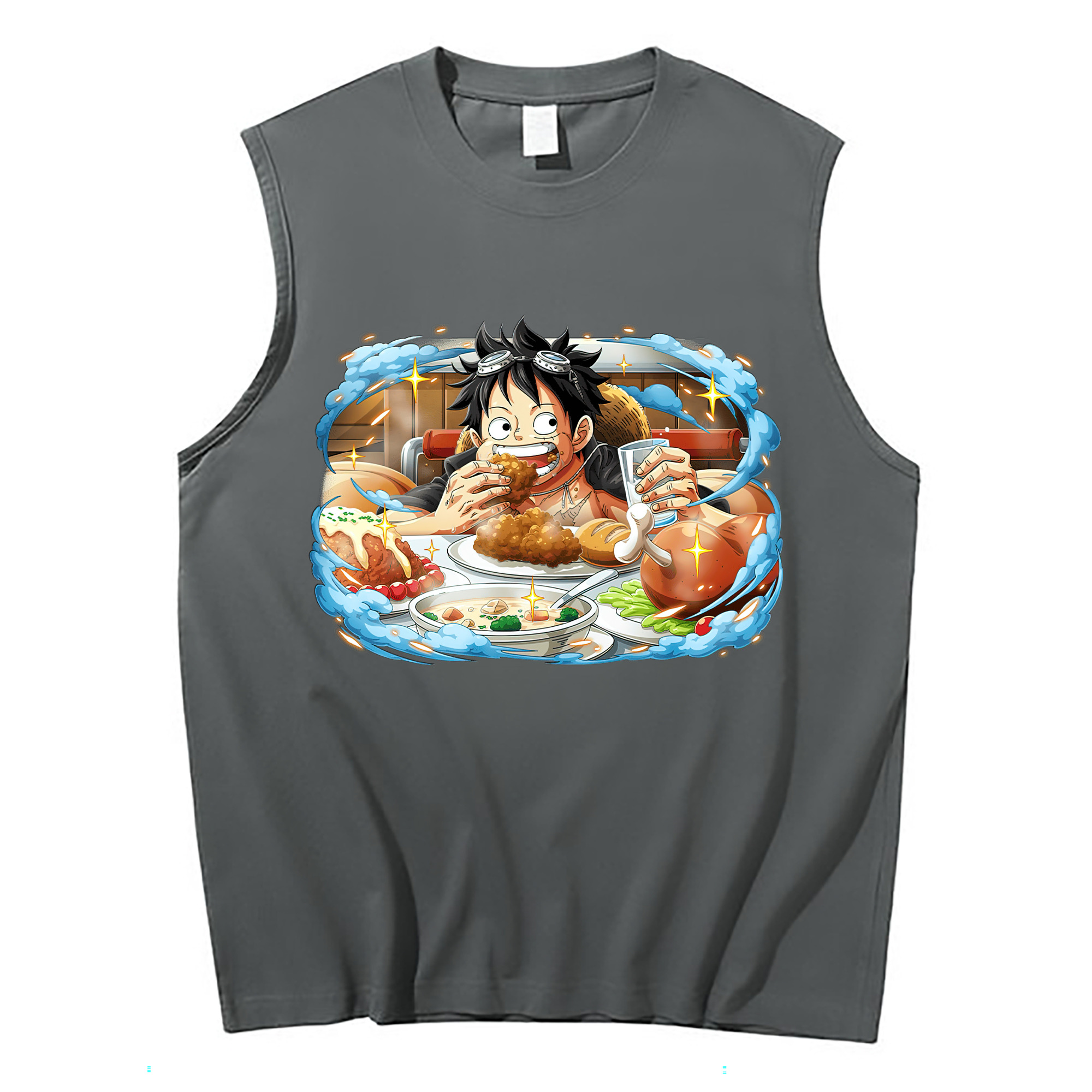 ワンピース モンキー・D・ルフィ ONE PIECE Monkey D. Luffy コットン100％タンクトップ（フロントプリント）